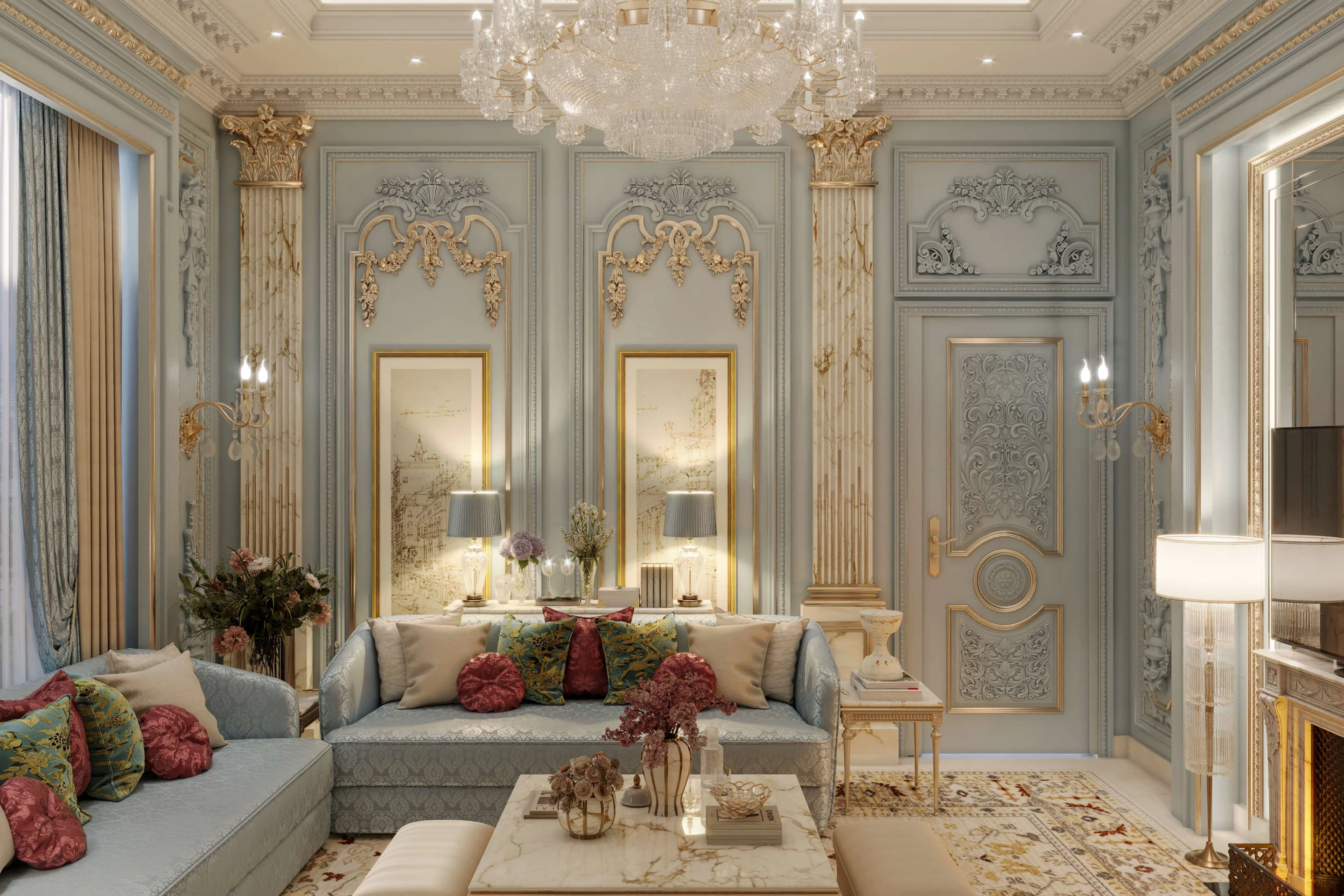 Royal blue Sitting room